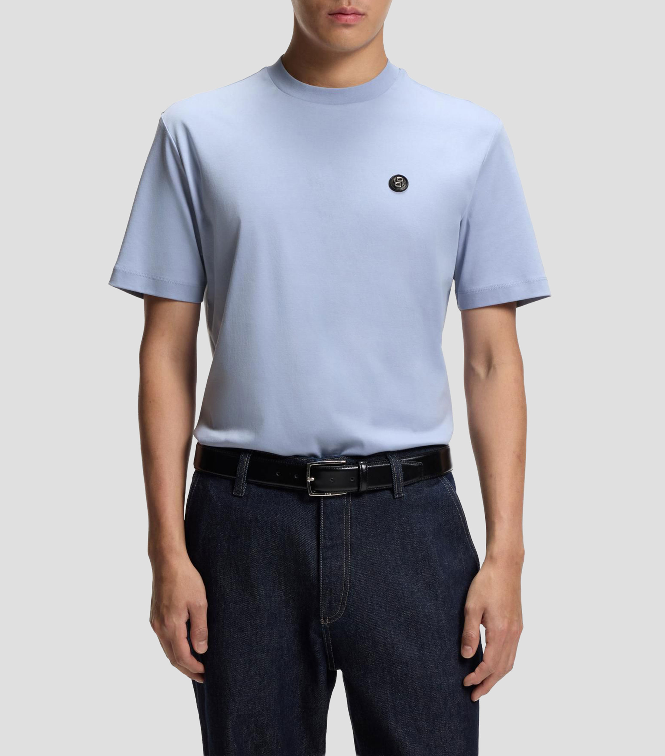 Playera de algodón mercerizado con monograma Double B Hombre